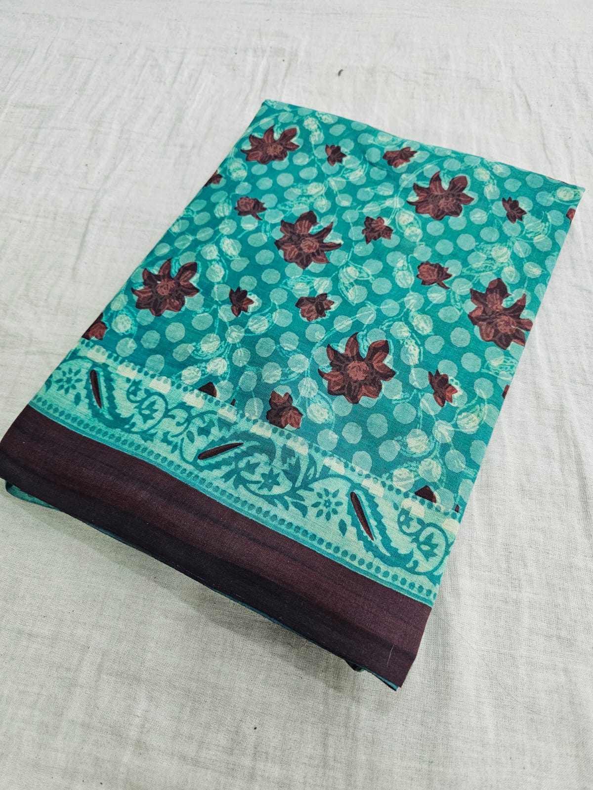 580005 Pure Mal / Mulmul Cotton Handblocked Printed Saree