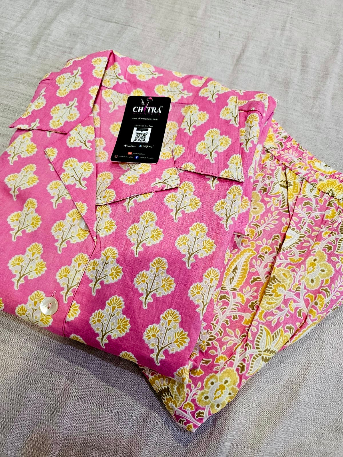 614006 शुद्ध मलमल कॉटन हाथ से पेंट किया हुआ कॉर्ड सेट 