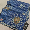780003 Fancy Designer Semi Party Wear Bandhani Gotta Patti Sarees - blue (665004)