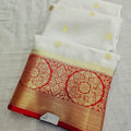780005 Semi Kanjiwaram Soft Silk Dual Color Saree With Goled Zari (730003) White