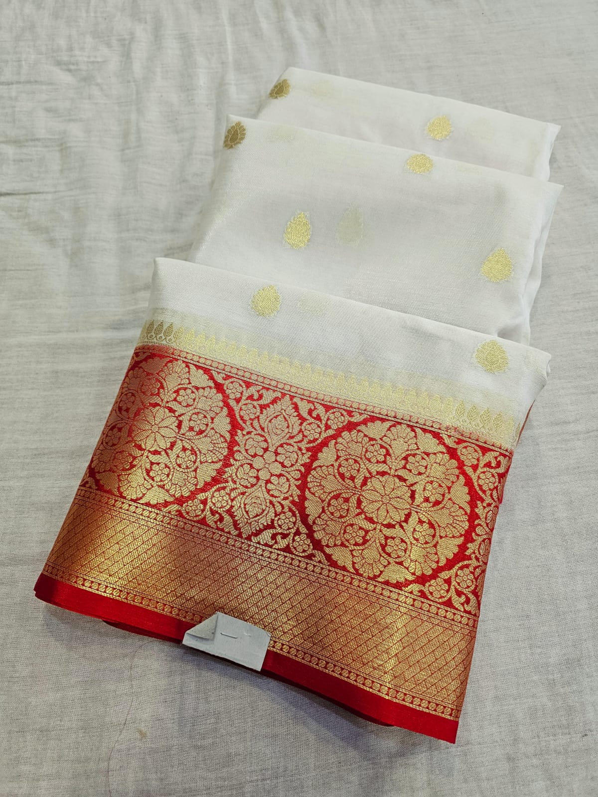 780005 Semi Kanjiwaram Soft Silk Dual Color Saree With Goled Zari (730003) White