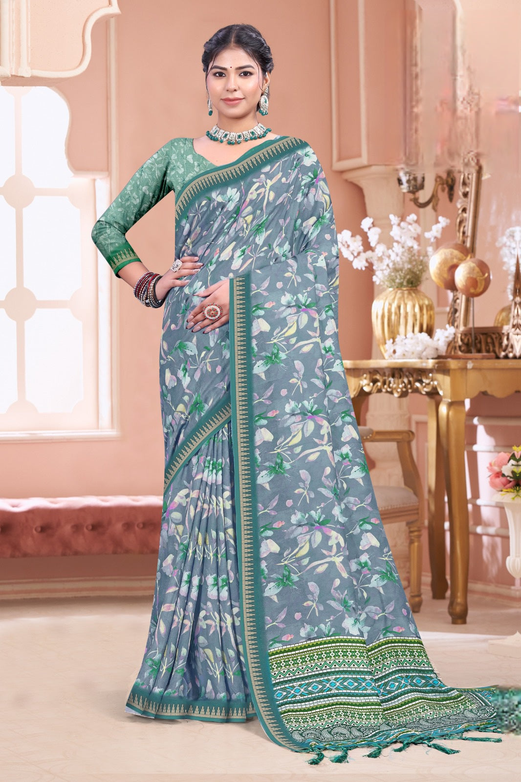 103305 Chitra Special Digital Print Premium Mass Mellow Saree
