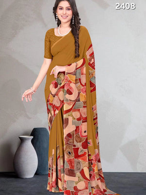 2408 Very Soft Georgette Flower Print Saree