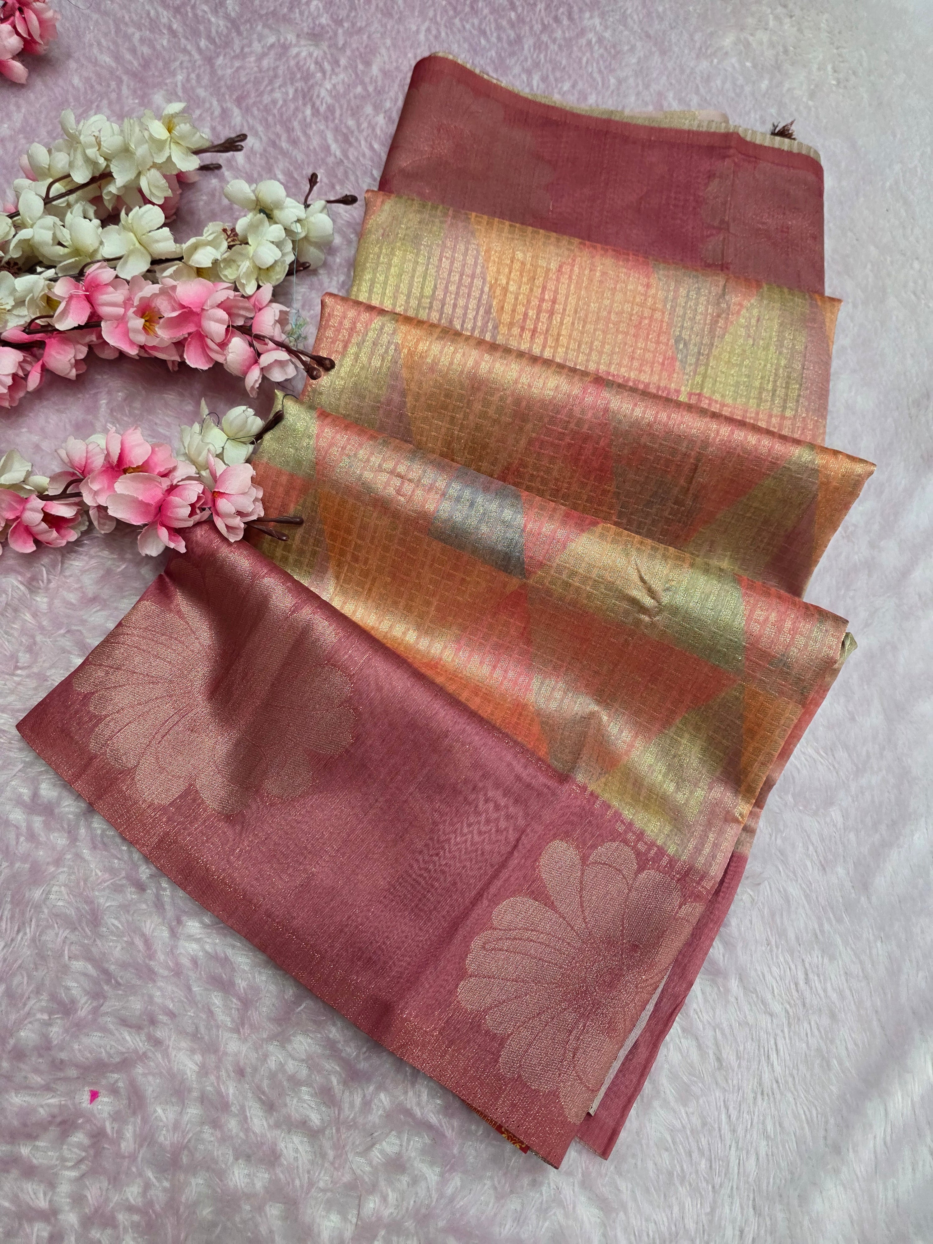 103105 Chitra Special Soft Banarasi Silk Saree with Multicolor Print and Zari Weaving
