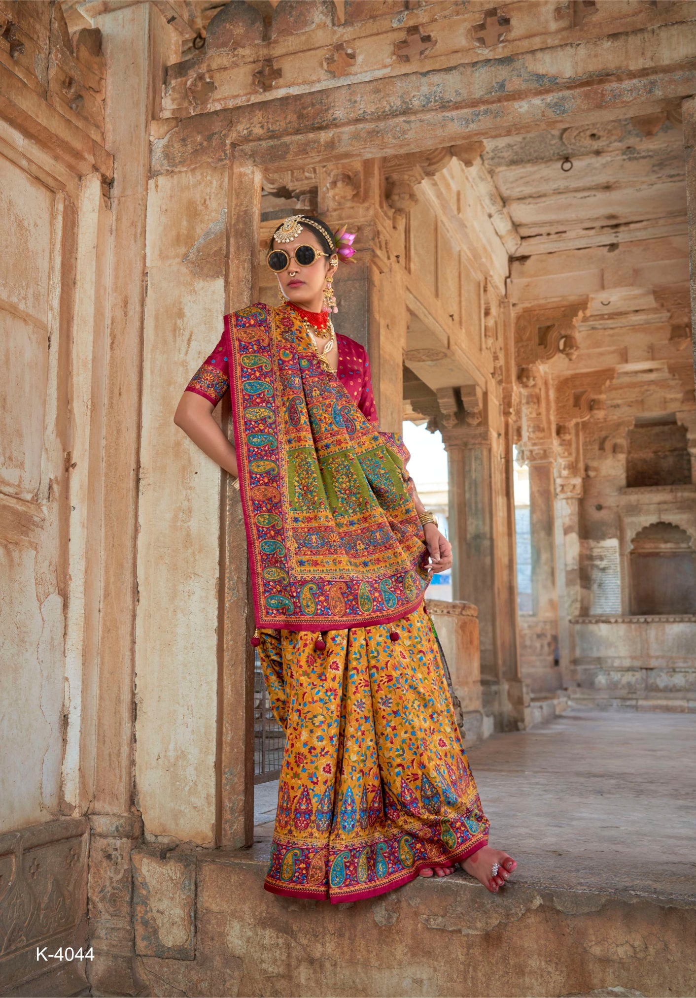 626009 हैवी जॉर्जेट डिजिटल प्रिंट साड़ी