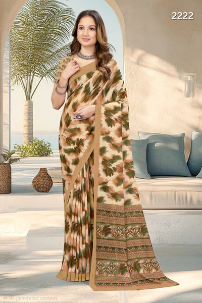 2222 Chitra Special Digital Print Georgette Crepe Saree