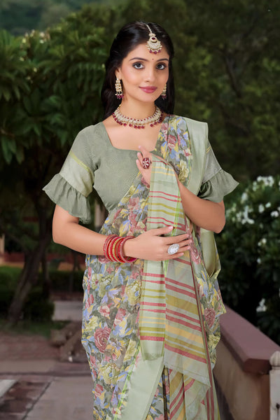 626009 हैवी जॉर्जेट डिजिटल प्रिंट साड़ी