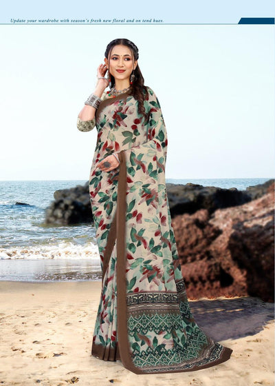 626009 हैवी जॉर्जेट डिजिटल प्रिंट साड़ी