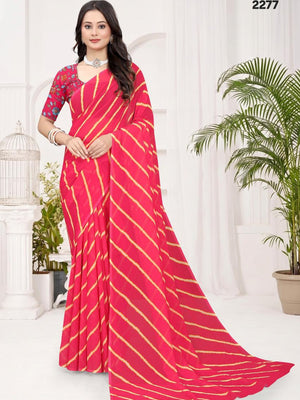 2277 Rajasthani Lehriya Rani Italian Crepe Silk Saree 2281