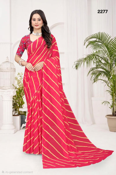 2277 Rajasthani Lehriya Rani Italian Crepe Silk Saree