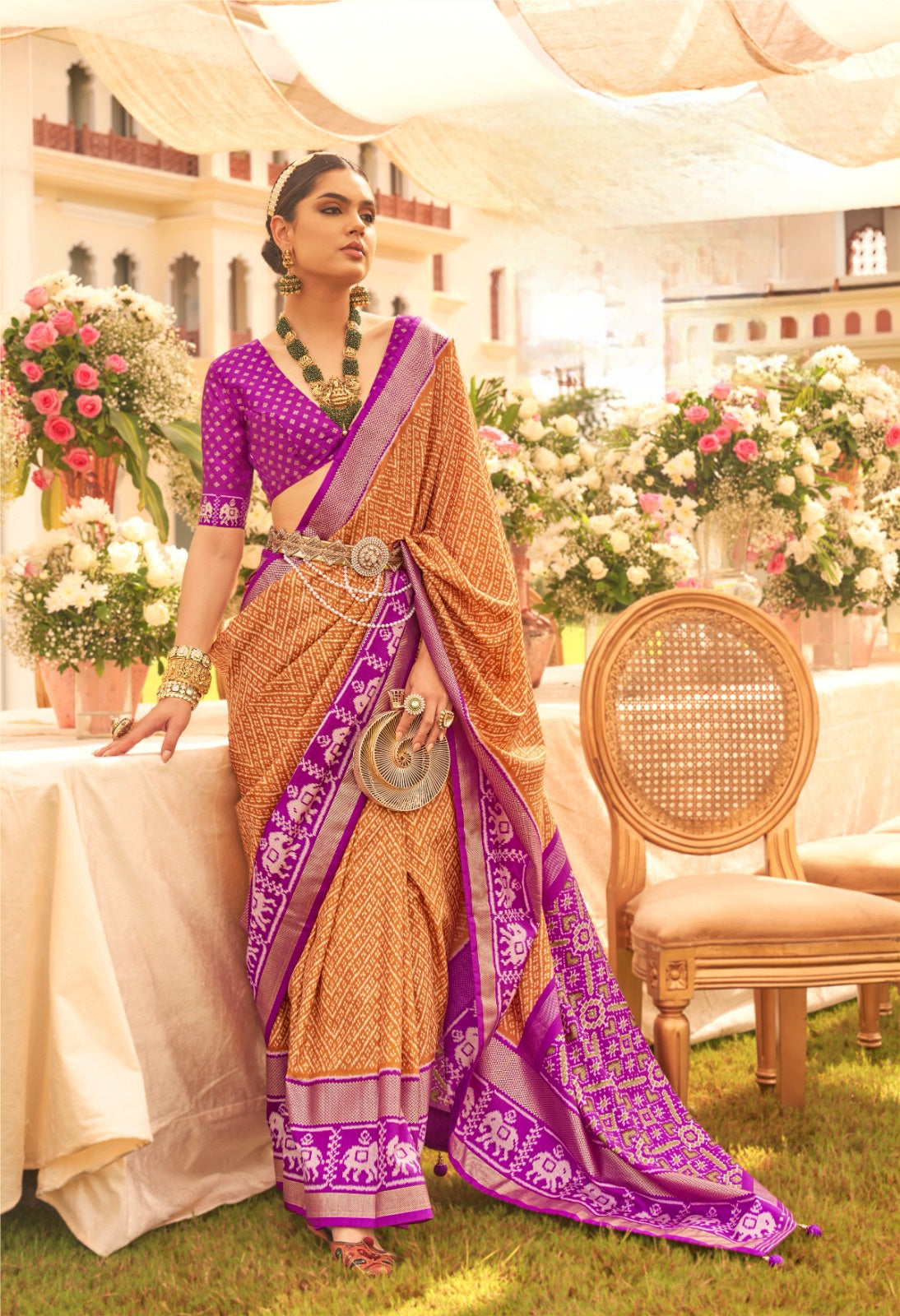 626009 हैवी जॉर्जेट डिजिटल प्रिंट साड़ी