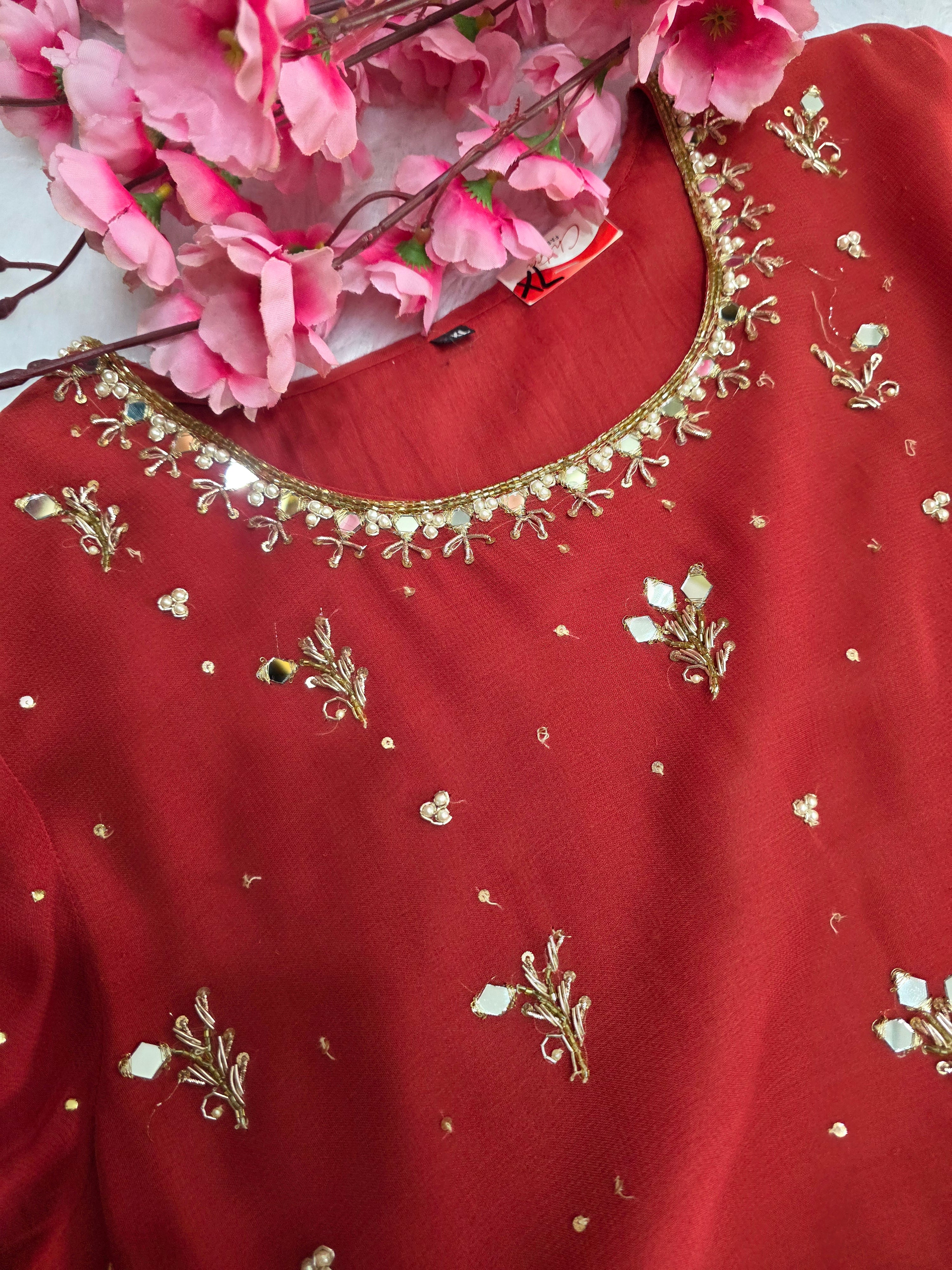 893002 Premium Pure Georgette Designer Gown With Mirror Work (104003) C77005