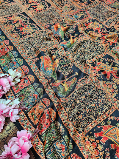 626009 हैवी जॉर्जेट डिजिटल प्रिंट साड़ी