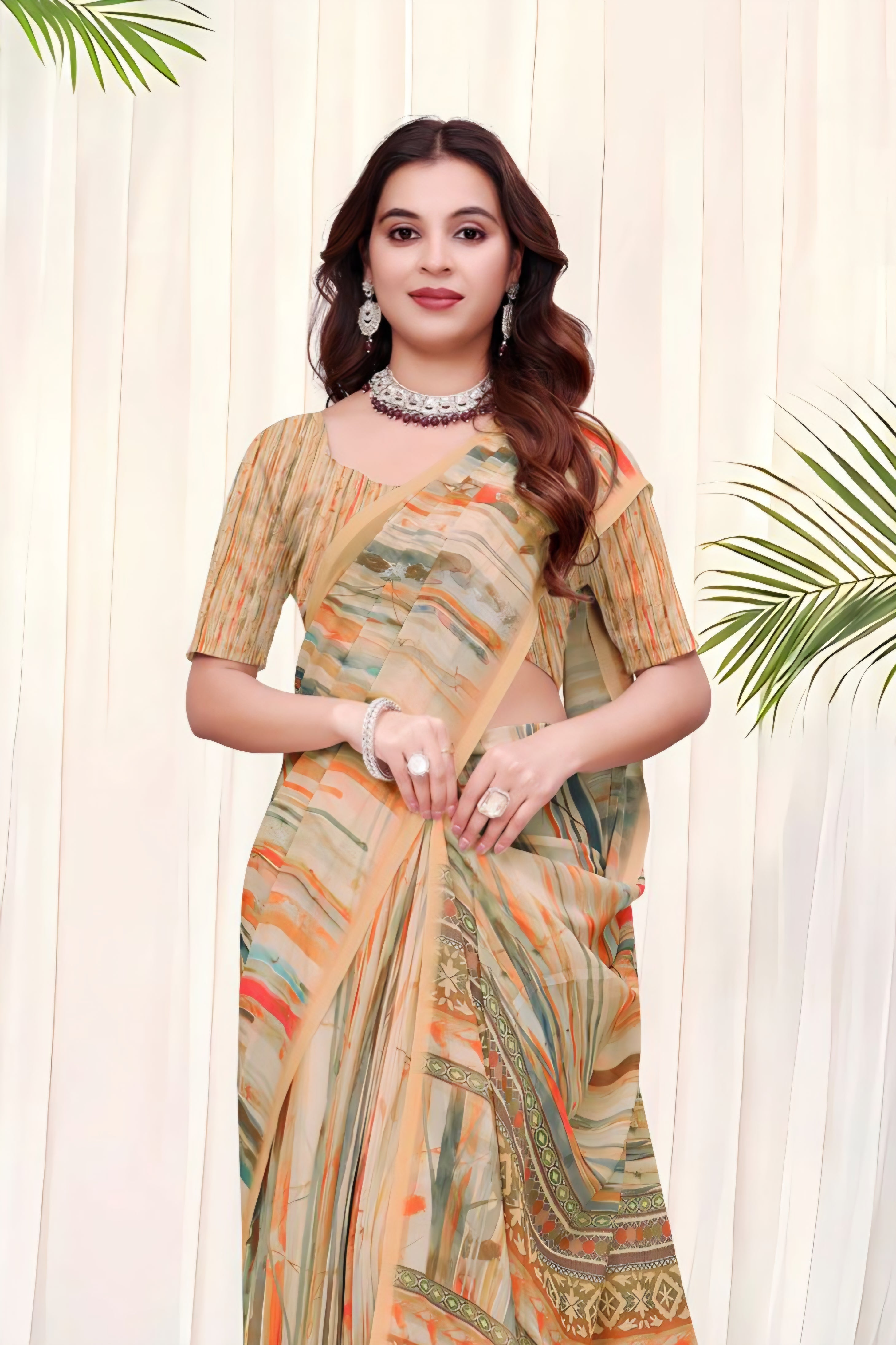 103612 Chitra Special Digital Print Georgette Saree