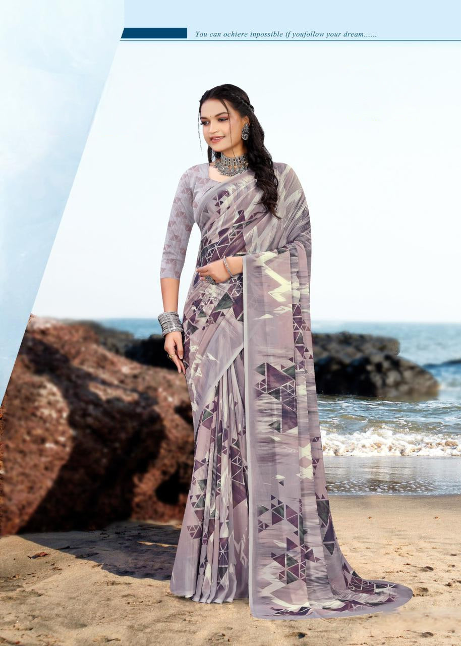 626009 हैवी जॉर्जेट डिजिटल प्रिंट साड़ी