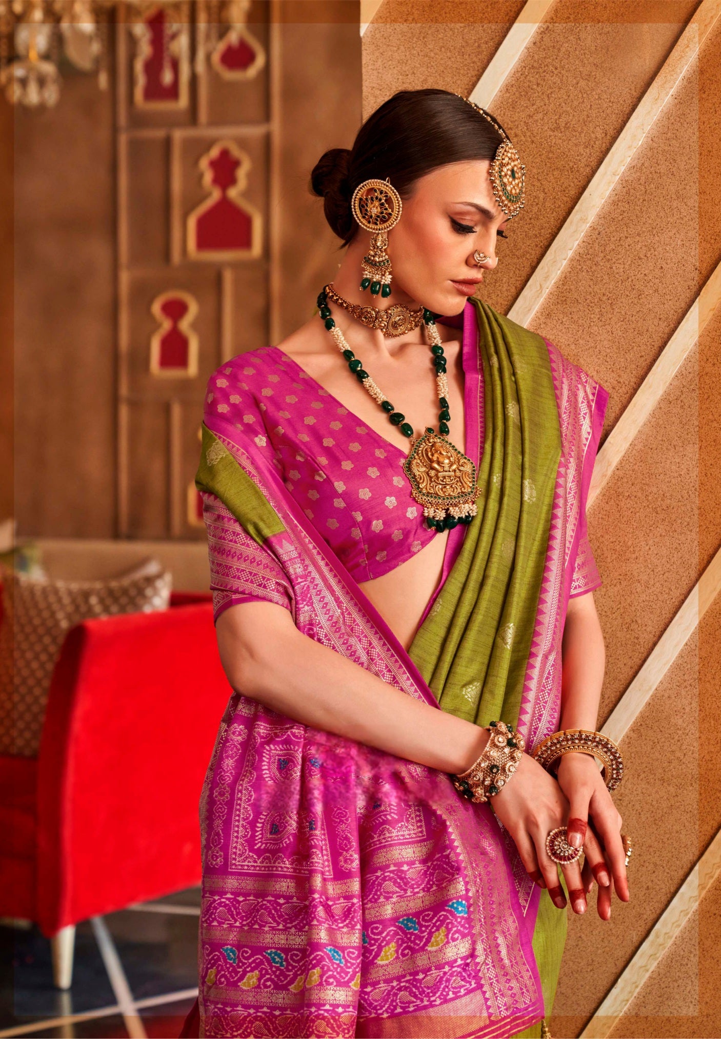 626009 हैवी जॉर्जेट डिजिटल प्रिंट साड़ी