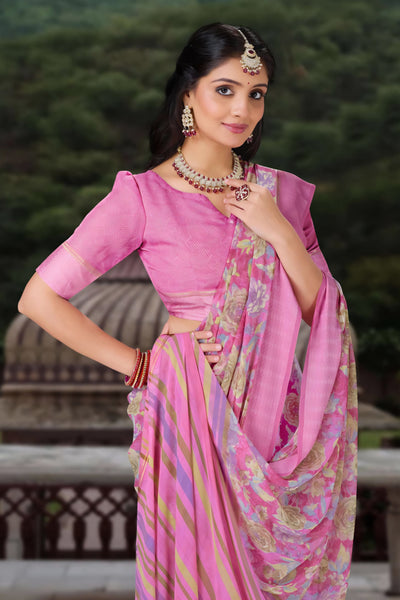 626009 हैवी जॉर्जेट डिजिटल प्रिंट साड़ी