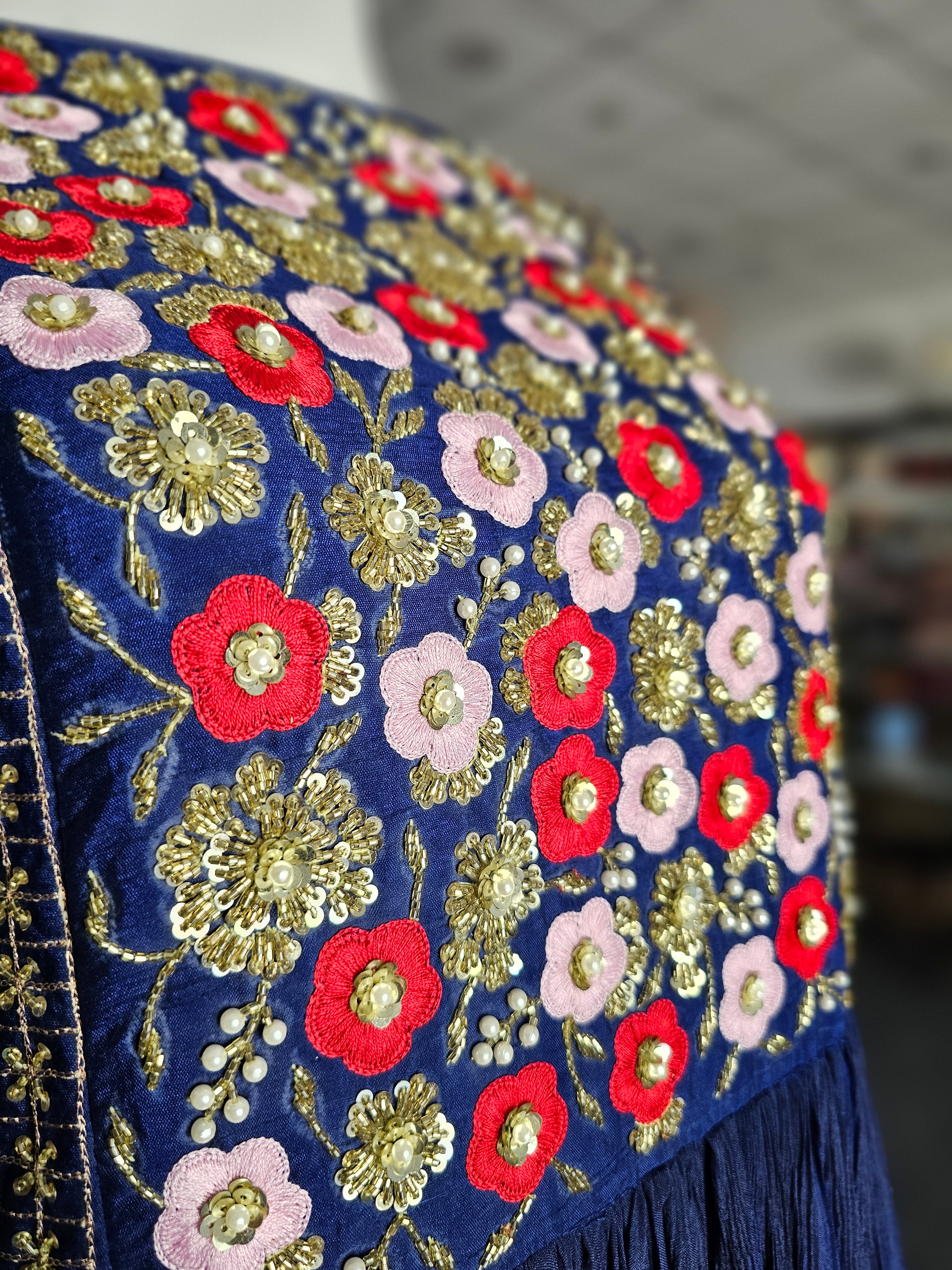 5656 Premium Pure Chinon Silk Designer Gown With Hand Detailing