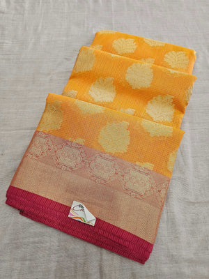 743003 Beautiful Banarasi Zari Weaving Pure Kolkata Cotton Saree