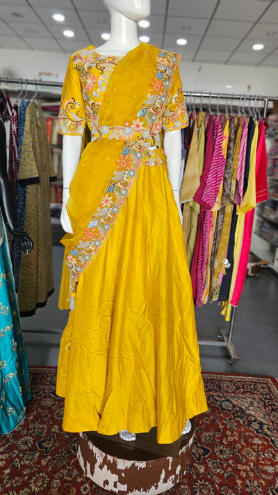 9340 Traditional and Stylish Pure Russian Silk Lehenga with Hand Kantha Embroidery and Zardozi Premium Work