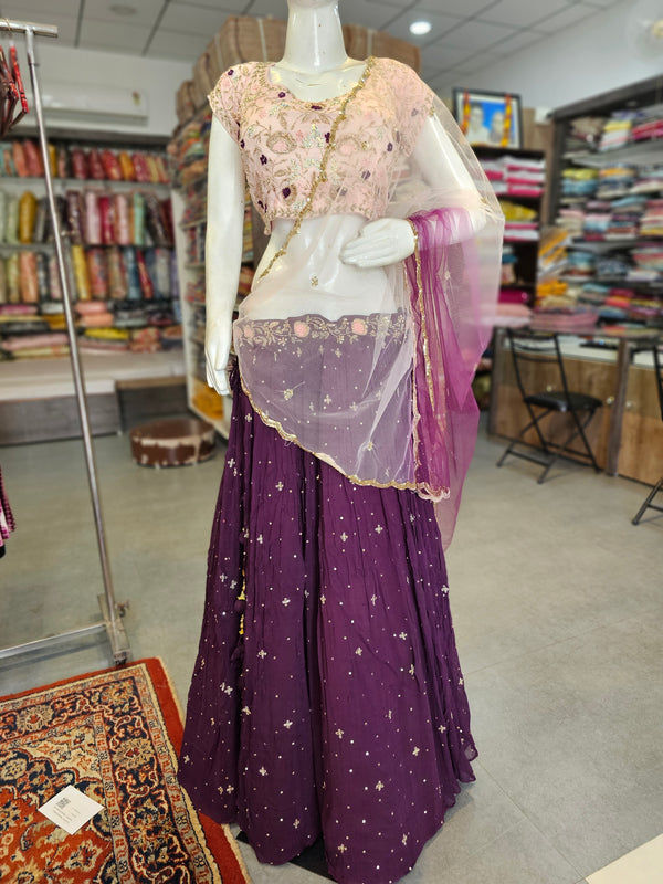 8512 Traditional and Stylish Pure Georgette Lehenga with Hand Zardozi Premium Work