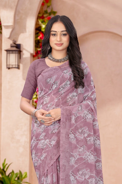 2191 Very Heavy Georgette Flower Print Saree