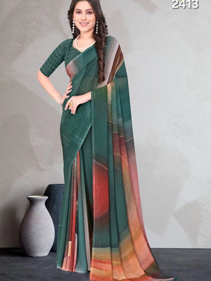2413 Very Soft Georgette Flower Print Saree