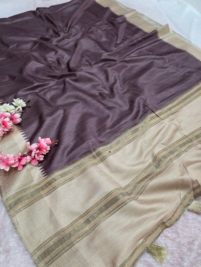 103108 Chitra Special Soft Banarasi Silk Saree with Heavy Flower Printed Blouse - Magenta (Copy)