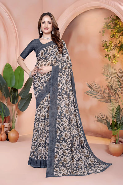 972009 Very Soft Heavy Georgette Flower Print Saree