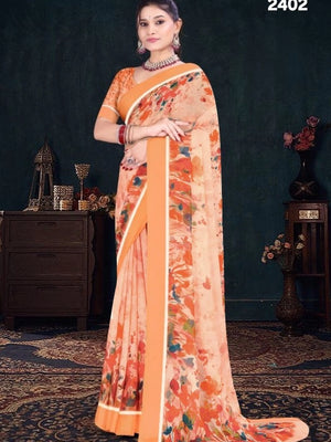 2402 Chitra Special Georgette Crepe Silk Digital Print Saree