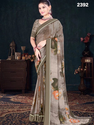 2392 Chitra Special Georgette Crepe Silk Digital Print Saree