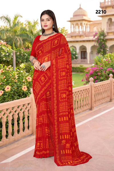2210 Very Heavy Georgette Flower Print Saree