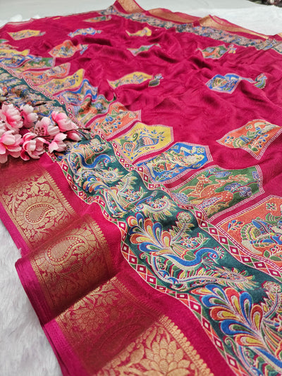 626009 हैवी जॉर्जेट डिजिटल प्रिंट साड़ी