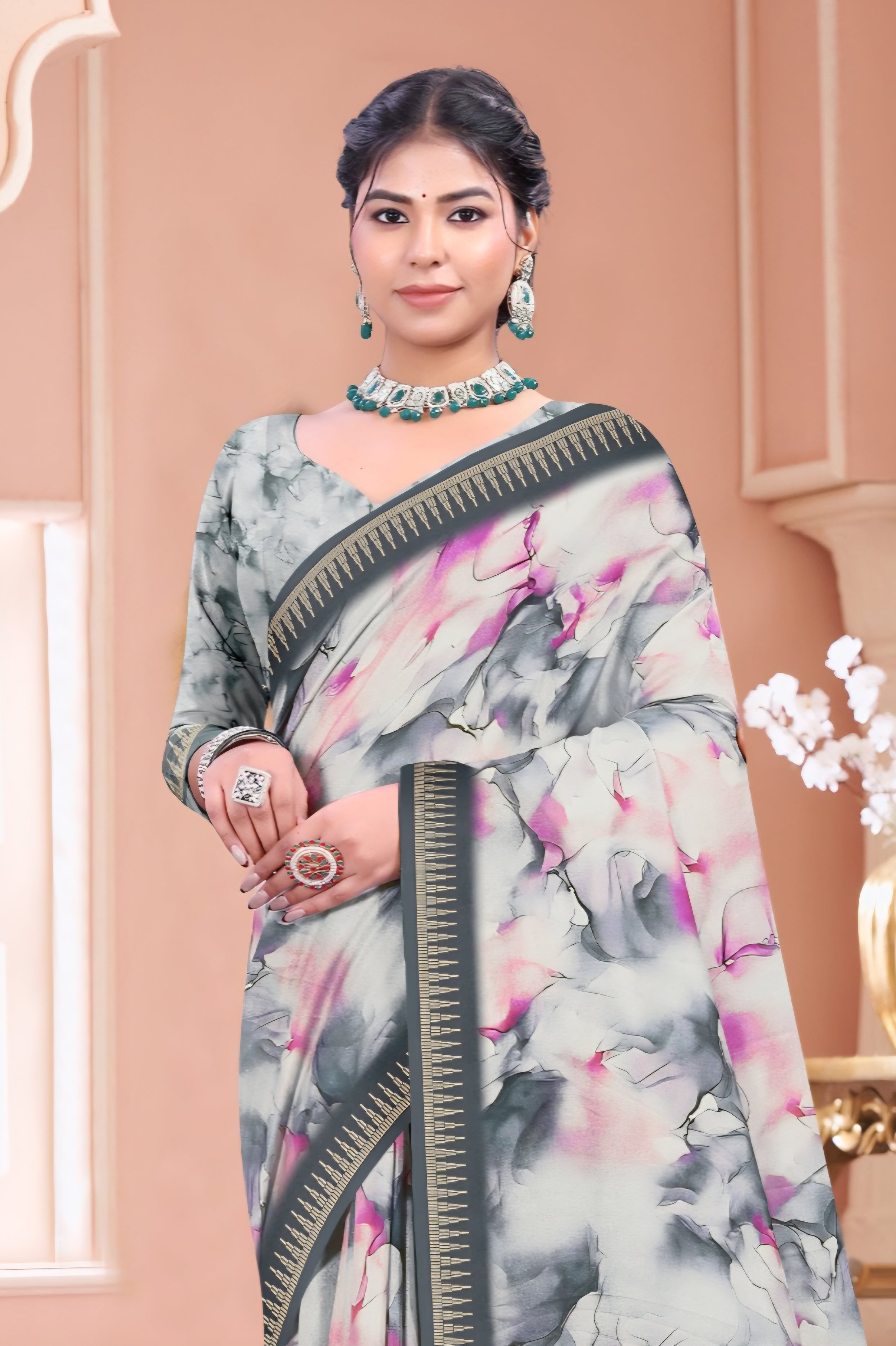 103307 Chitra Special Digital Print Premium Mass Mellow Saree