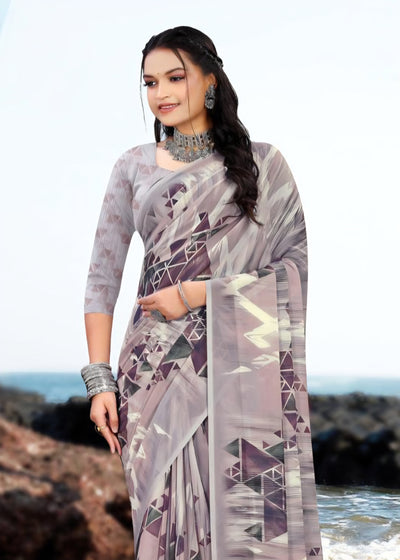 626009 हैवी जॉर्जेट डिजिटल प्रिंट साड़ी