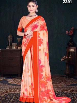 2391 Chitra Special Georgette Crepe Silk Digital Print Saree