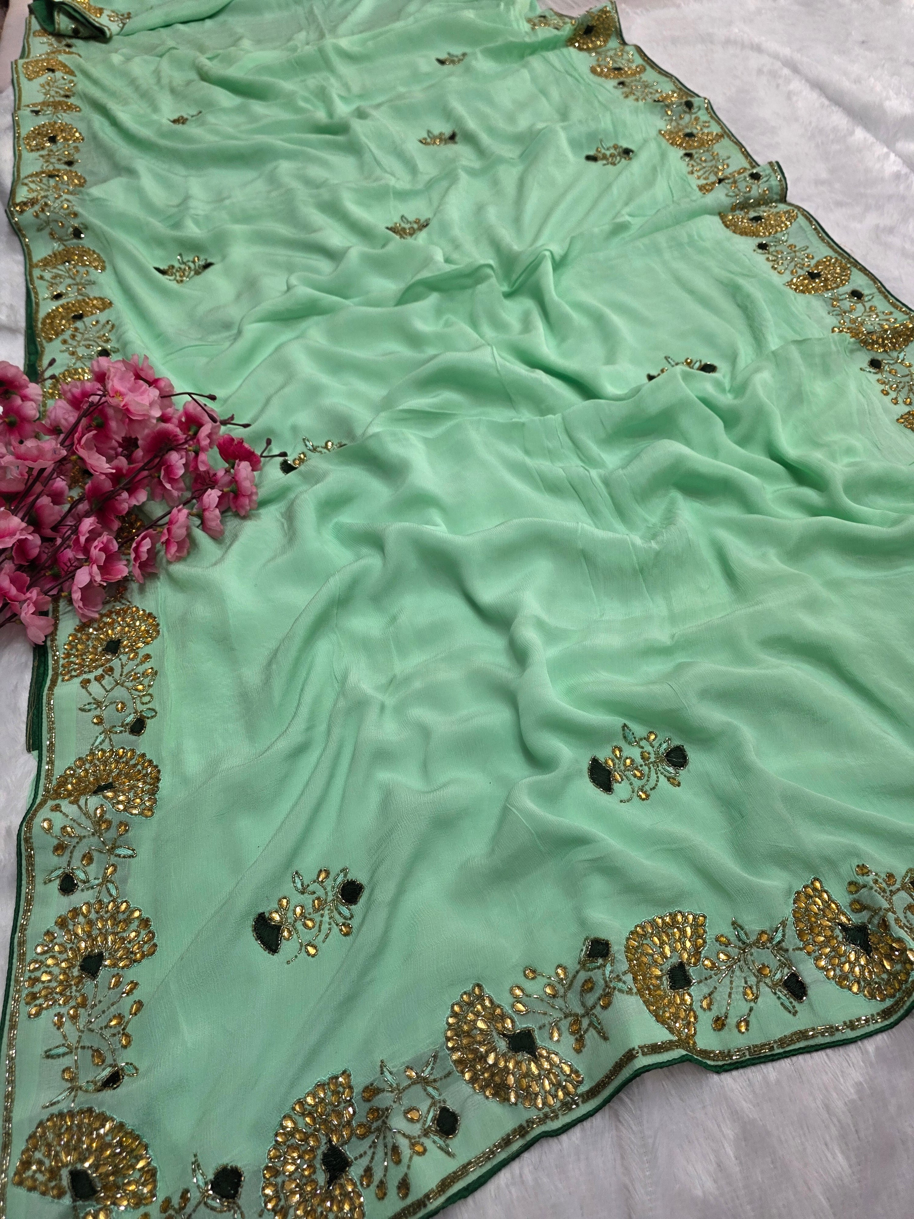 859005 Traditional Fancy Pure Chinon Silk Saree 784011