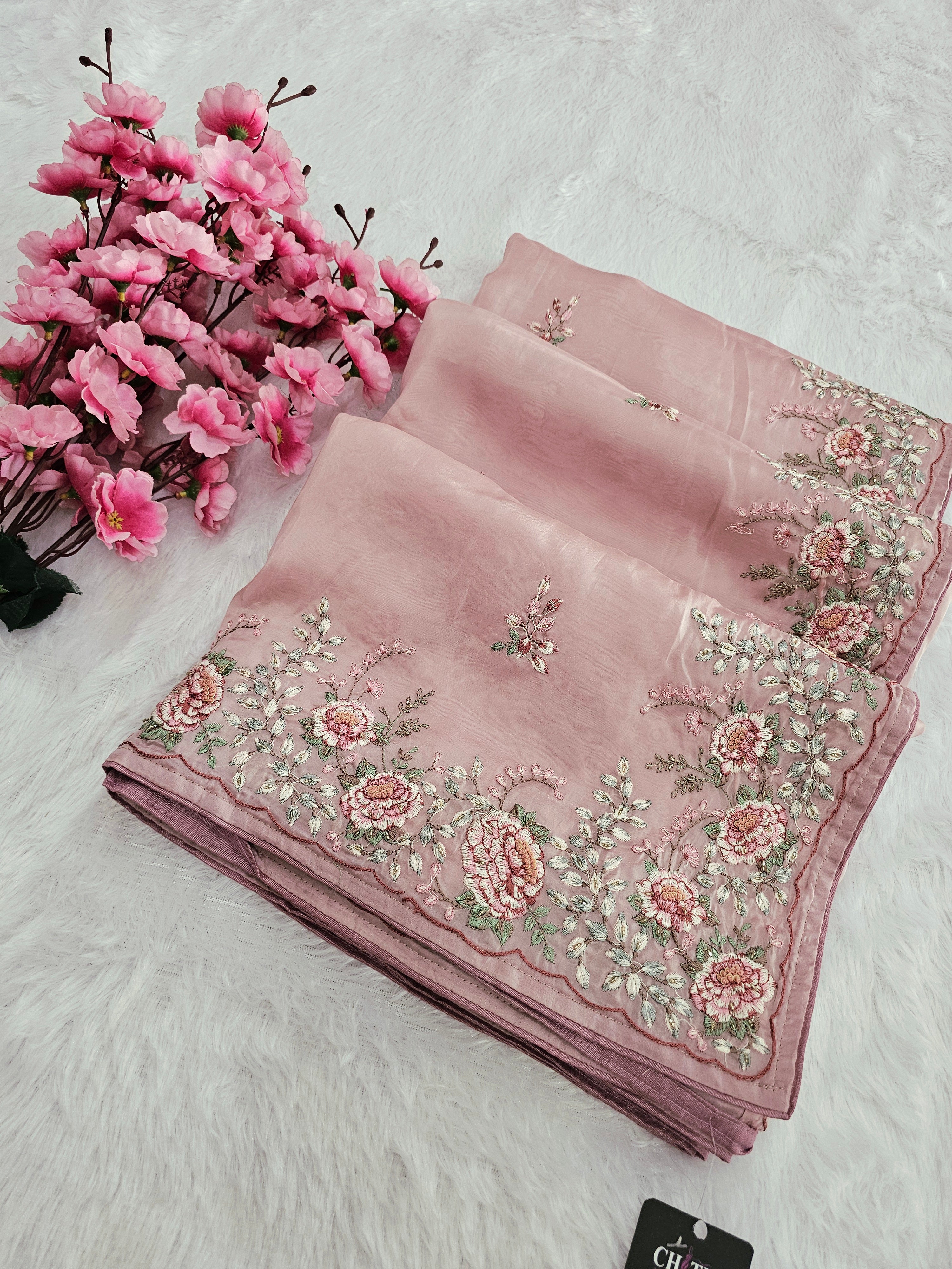 11705 Pure Luxury Feel Very Light Weight Saree With Embroidery and Cutdana Work