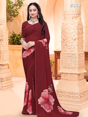 2360 Very Soft Georgette Flower Print Saree