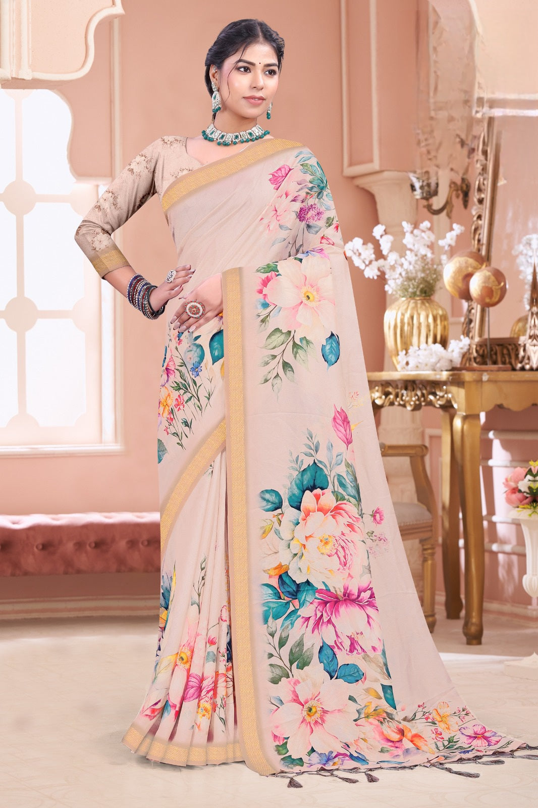 103308 Chitra Special Digital Print Premium Mass Mellow Saree