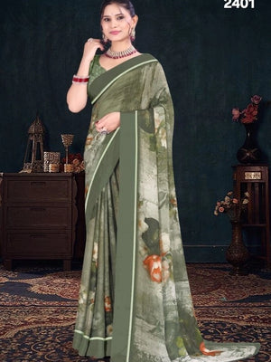 2401 Chitra Special Georgette Crepe Silk Digital Print Saree