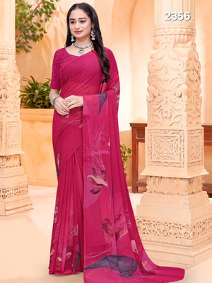 2356 Very Soft Georgette Flower Print Saree