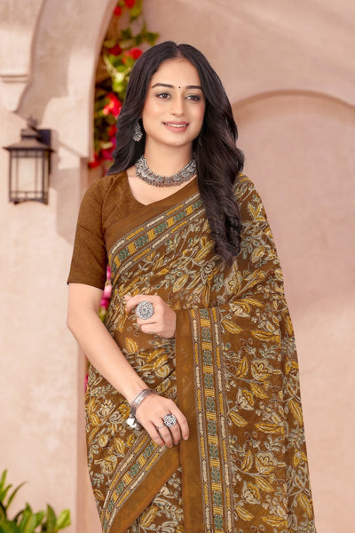 2192 Very Heavy Georgette Flower Print Saree
