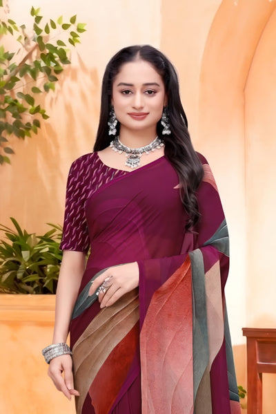 2363 Very Soft Georgette Flower Print Saree