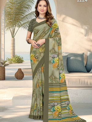 2224 Chitra Special Digital Print Georgette Crepe Saree