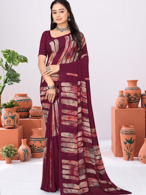 2270 Very Soft Georgette Flower Print Saree