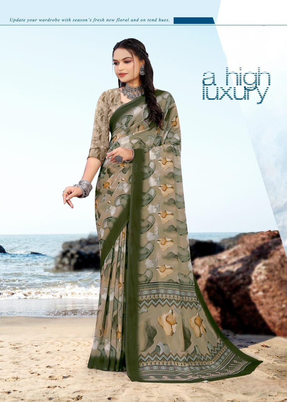 626009 हैवी जॉर्जेट डिजिटल प्रिंट साड़ी
