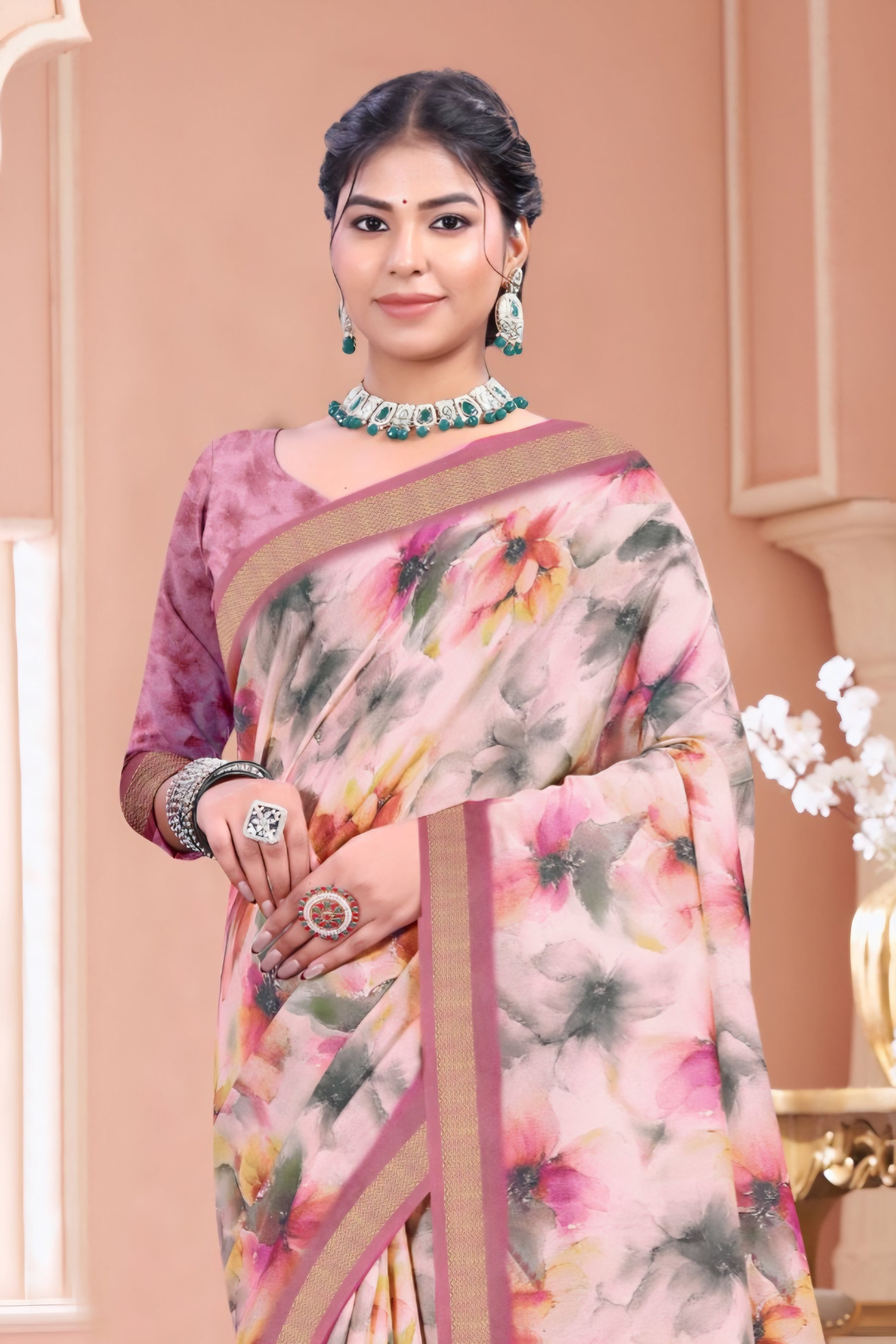 103310 Chitra Special Digital Print Premium Mass Mellow Saree