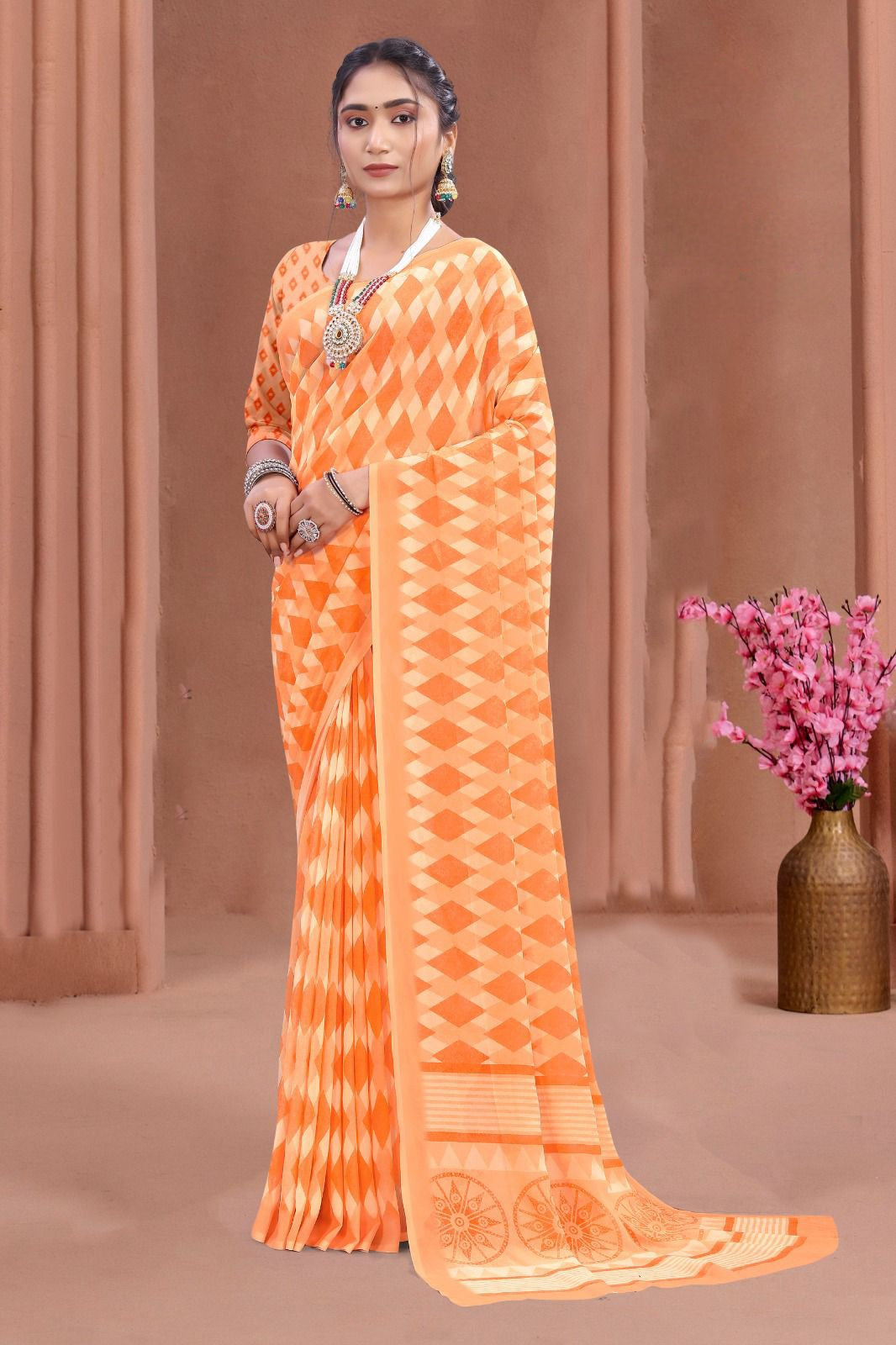 102906 Chitra Special Digital Print Georgette Crepe Saree