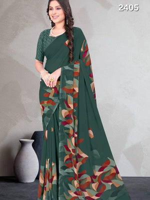 2405 Very Soft Georgette Flower Print Saree